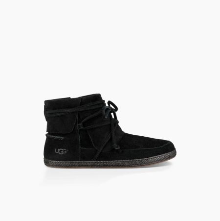 UGG Reid Moc Black Boots for Women (BIXG41387)